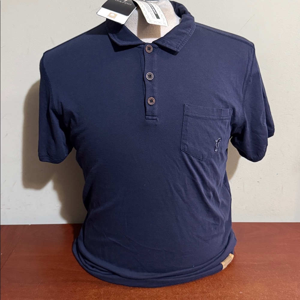 GOLFINO MEN'S GOLF POLO ML NAVY 100% COTTON NEW NWT